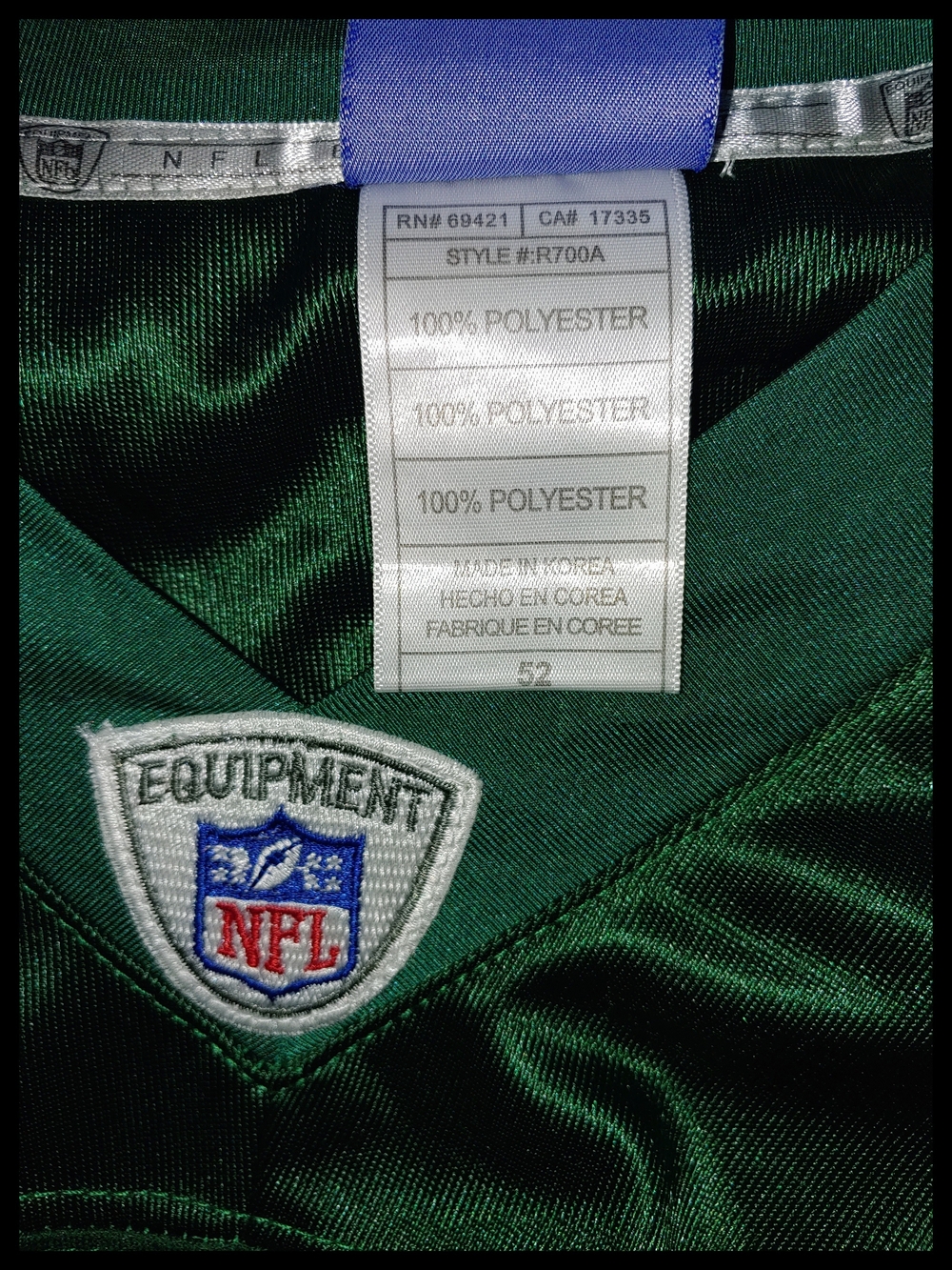 NWT Reebok On Field Jets Brett Favre #4 Jersey Size 52 - Picture 3 of 7